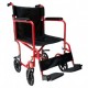Silla de ruedas de traslado de aluminio con asiento de 17" color rojo