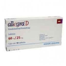 Allegra D 10 Tabletas 60mg (25mg) - Envío Gratuito